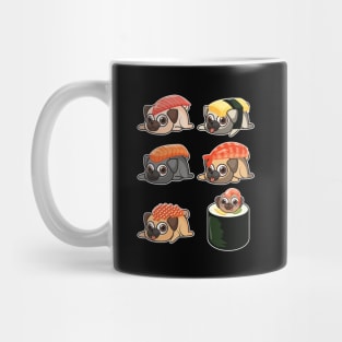 'Grumpy Sushi Pug' Funny Sushi Gift Mug